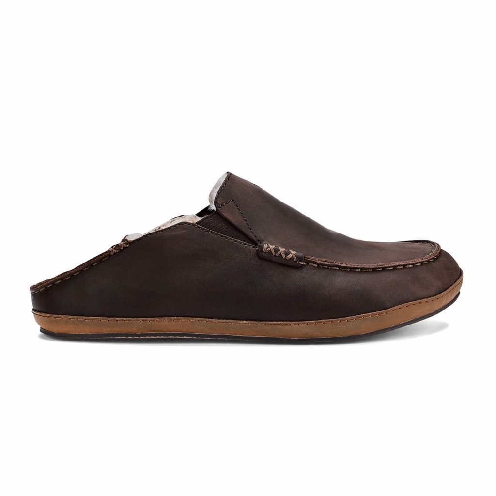 Olukai Men's Moloa Slipper - Dark Wood US946-527